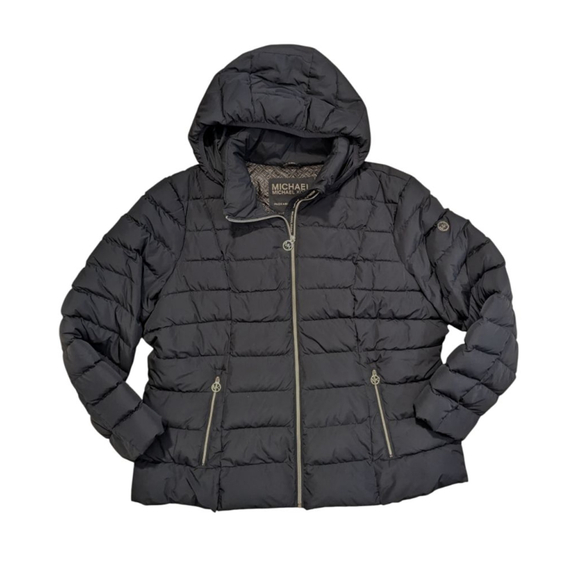 Michael Kors Jackets & Blazers - Michael Kors XXL Black Packable Down Puffer Jacket Removable Hood